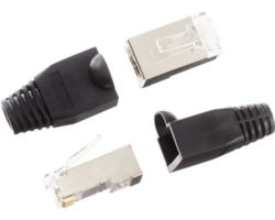 Westernstecker (RJ45) schwarz , 8-polig, 1 Stk.