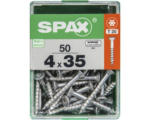 Hornbach Spax Universalschraube Senkkopf Stahl gehärtet T 20, Holz-Teilgewinde 4x35 mm, 50 Stück