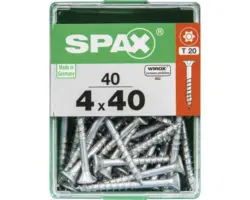 Spax Universalschraube Senkkopf Stahl gehärtet T 20, Holz-Teilgewinde 4x40 mm, 40 Stück