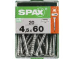 Hornbach Spax Universalschraube Senkkopf Stahl gehärtet T 20, Holz-Teilgewinde 4,5x60 mm, 20 Stück