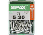 Hornbach Spax Universalschraube Senkkopf Stahl gehärtet T 20, Holz-Teilgewinde 5x20 mm, 75 Stück