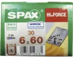 Hornbach Spax Holzbauschraube Hi.Force, Tellerkopf T 30, Holz-Vollgewinde, 6x60 mm, 30 Stück