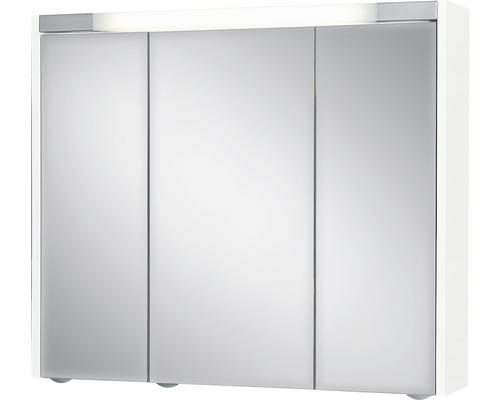 LED-Spiegelschrank Jokey Sarto III 3-türig 80x69x17 cm weiß