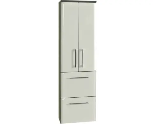 Midischrank Pelipal Sera 123x35x33 cm weiß/graphit struktur quer