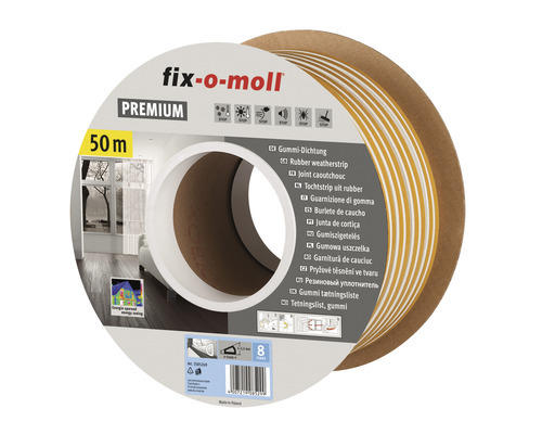 D-Profildichtung fix-o-moll selbstklebend weiß 50 m 6 x 9 mm