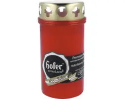 Grabkerze 3-Tage Brenner mit Deckel, rot