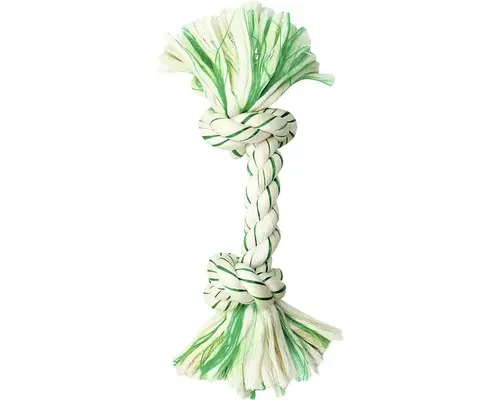 Baumwollknoten 26 cm, grün-weiß