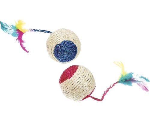 Sisal Spielball 6 cm, farblich sortiert