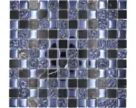 Hornbach Glasmosaik mit Naturstein XCM M862 30,2x32,7 cm schwarz