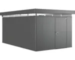Hornbach Gartenhaus Biohort CasaNova inkl. Dachrinne Oberlicht Regenrinne 304 x 504 cm dunkelgrau-metallic