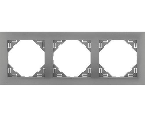 Rahmen 3-fach Logus silber alu