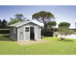 Hornbach Gartenhaus Grosfillex Lodge inkl. Fenster 315 x 355 cm hellgrau