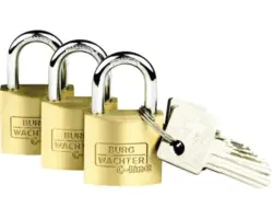 Vorhängeschloss Burg Wächter TRIO 222 30 GL SB Messing 30 mm