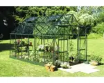 Hornbach Gewächshaus Halls Magnum 128 9,9 m² Sicherheitsglas 3 mm 257x384 cm grün