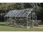 Hornbach Gewächshaus Halls Magnum 148 11,5 m² Blankglas 3 mm 257x446 cm Aluminium
