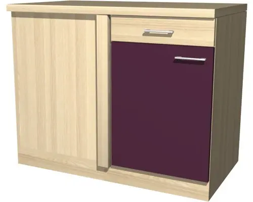 Eckunterschrank Flex Well Focus Akazie-Dekor 110x86x60 cm mit Drehtür