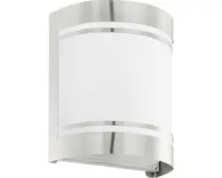 Außenwandleuchte Cerno edelstahl/weiß 1-flammig E27 IP44