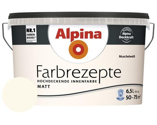 Alpina Wandfarbe Farbrezepte Muschelweiß 6,5 l
