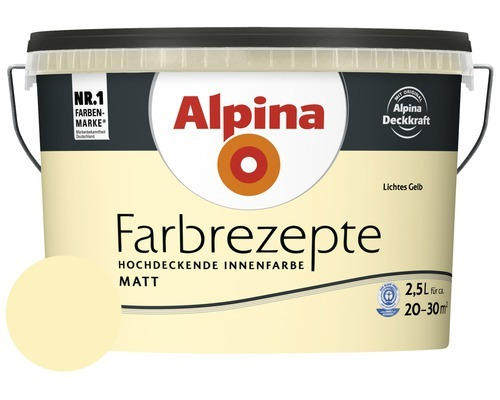 Alpina Wandfarbe Farbrezepte Lichtes Gelb 2,5 l