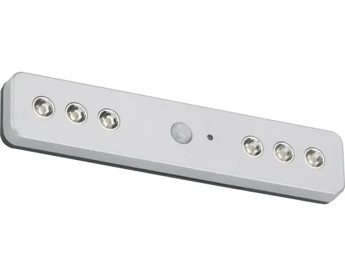 LED Unterbauleuchte Lero silber 6x0,08 Watt 5 lm 6000 K mit Sensor L 210 mm