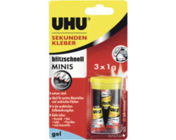 UHU Sekundenkleber Minis Gel 3 x 1 g