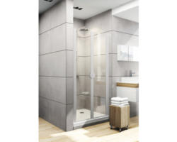 Pendeltür für Seitenwand Schulte Lugano 750x1800 mm Echtglas Klar hell alunatur