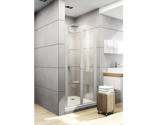 Pendeltür für Seitenwand Schulte Lugano 750x1800 mm Echtglas Klar hell alunatur