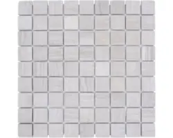 Natursteinmosaik Marmor MOS 32/2012 30,5x30,5 cm beige grau