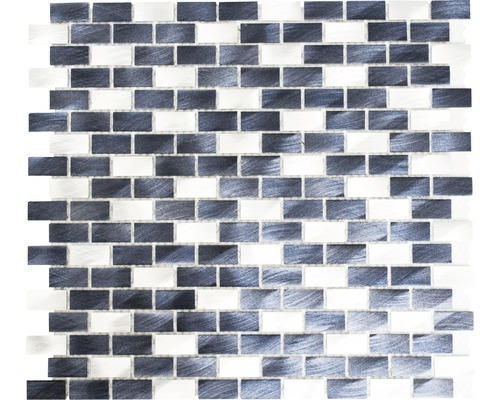 Aluminiummosaik XAM 431 30,5x32,5 cm schwarz silber