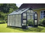 Hornbach Gewächshaus JULIANA Premium 10,9 m² 10 mm Stegdoppelplatten 296x368 cm anthrazit