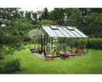 Hornbach Gewächshaus JULIANA Gärtner 16,1 m² 3 mm Sicherheitsglas 368x439 cm Aluminium