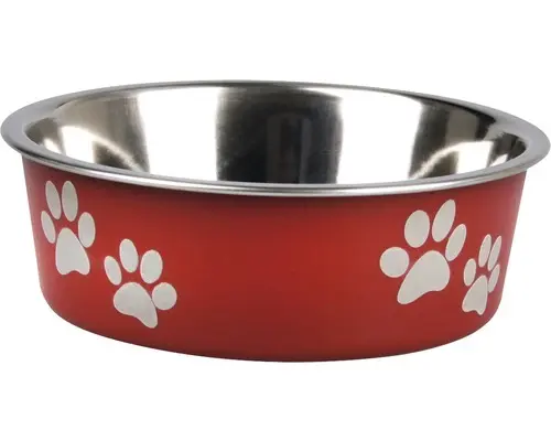 Napf Ascar mit Pfoten 800 ml dunkelrot