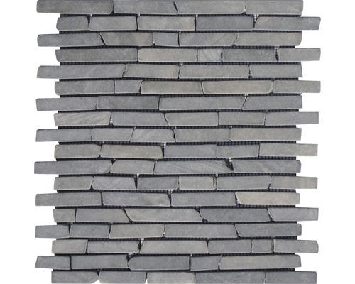 Natursteinmosaik Marmor Slim Brick 30,0x30,0 cm grau matt