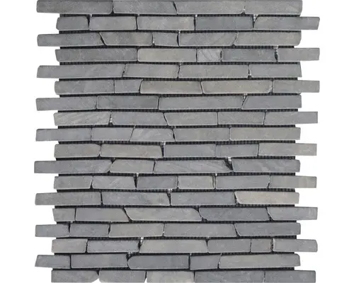 Natursteinmosaik Marmor Slim Brick 30,0x30,0 cm grau matt