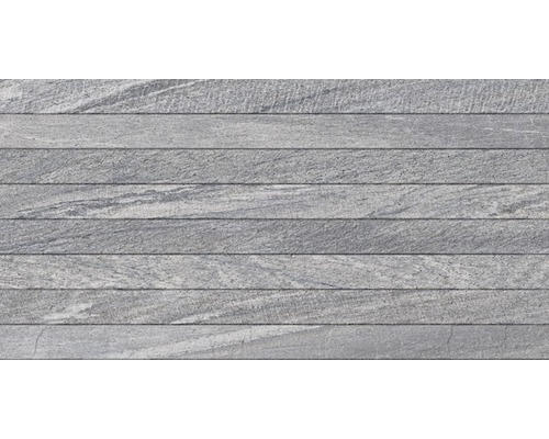 Keramik Dekorfliese Sahara 32,0x62,5 cm grau glänzend