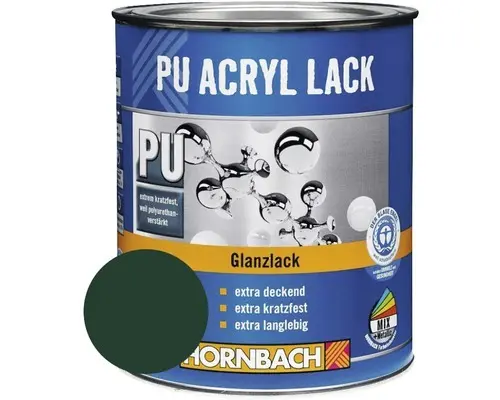 HORNBACH Buntlack PU Acryllack glänzend RAL 6005 moosgrün 125 ml