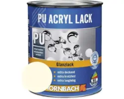HORNBACH Buntlack PU Acryllack glänzend RAL 9001 cremeweiß 125 ml