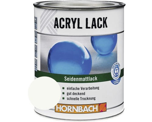 HORNBACH Buntlack Acryllack seidenmatt barytweiß 375 ml