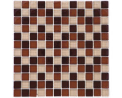 Glasmosaik 30,0x30,0 cm frostsicher beige braun mix