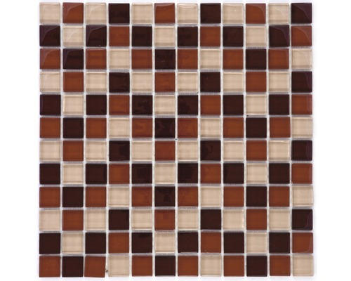 Glasmosaik 30,0x30,0 cm frostsicher beige braun mix