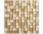 Hornbach Glasmosaik mit Naturstein Sunrise 30,0x30,0 cm gold braun creme