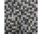 Hornbach Glasmosaik mit Naturstein 30,0x30,0 cm perlmutt grau schwarz