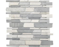 Natursteinmosaik Marmor 30,5x30,5 cm beige grau