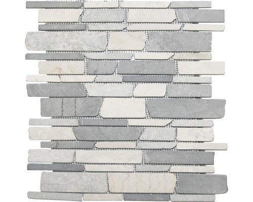 Natursteinmosaik Marmor 30,5x30,5 cm beige grau