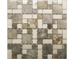 Natursteinmosaik Golden Vien 30,5x30,5 cm beige braun grau