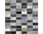 Hornbach Glasmosaik mit Naturstein XCM MS816 31,0x32,2 cm grau schwarz mix