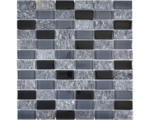 Hornbach Glasmosaik mit Naturstein XCM MS816 31,0x32,2 cm grau schwarz
