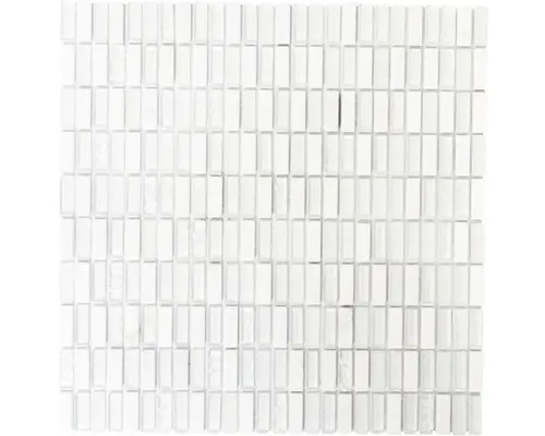 Glasmosaik mit Naturstein XCM XS66 31,1x31,8 cm weiß