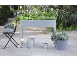 Hochbeet auf Stelzen verzinkt 100x40x84 cm silber