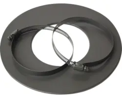 Ofenrohr-Wandrosette für Alu-Flexrohr Ø 80mm pulverbeschichtet grau metallic